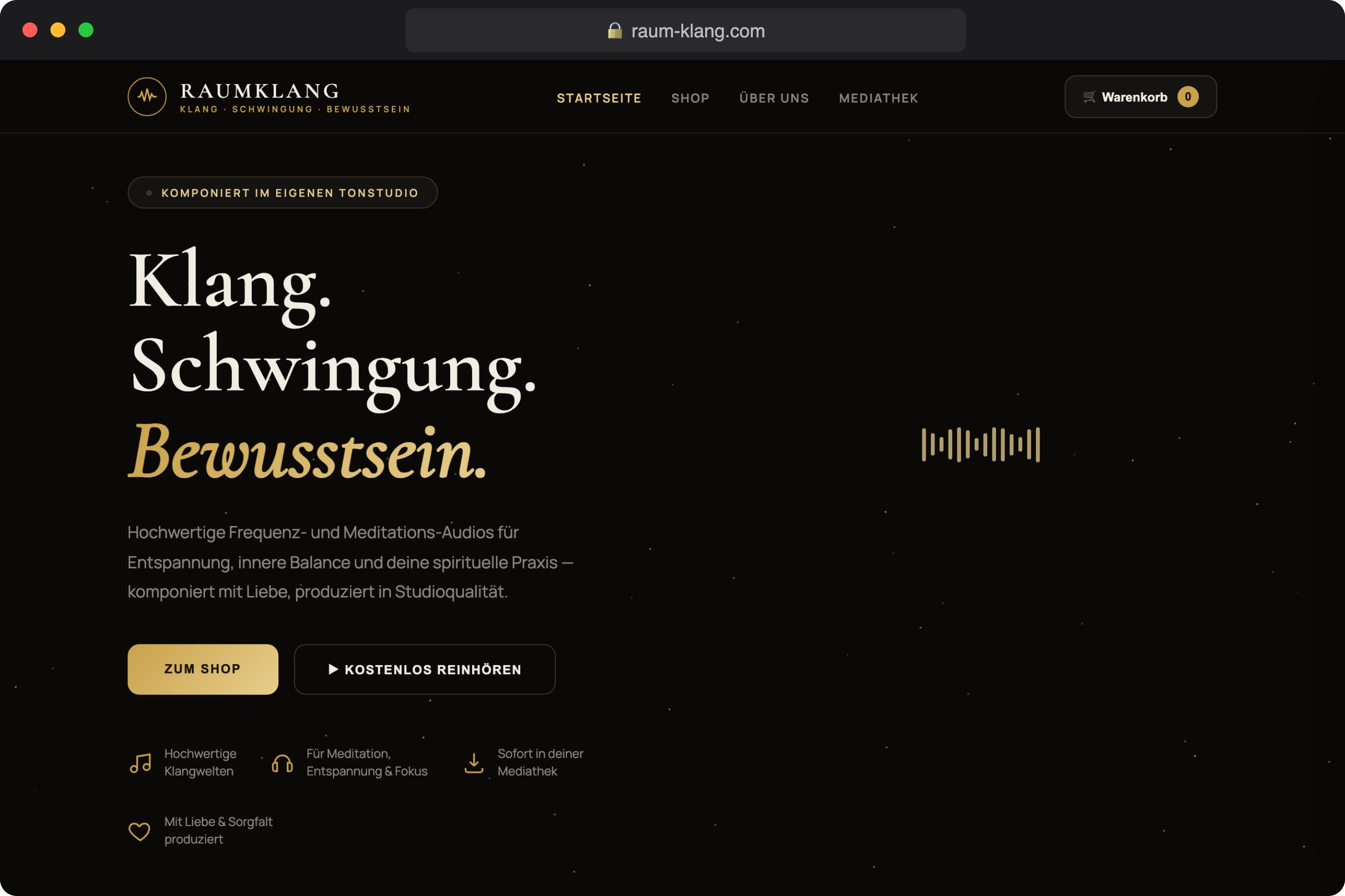 Website und Audio-Shop — Raumklang